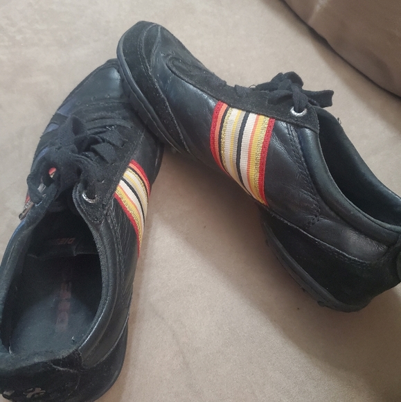 DIESEL sneakers black leather and rubber - Picture 7 of 12